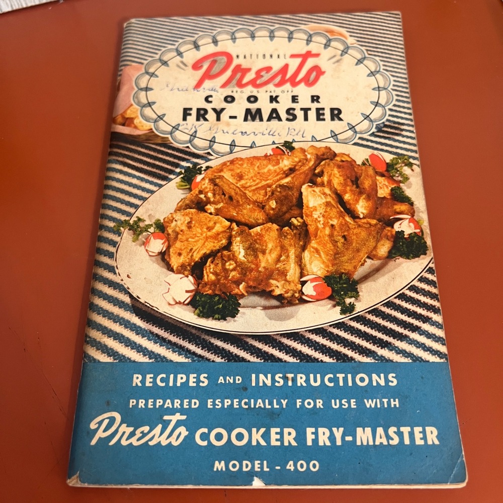 Vintage Presto Cooker Fry-Master Model 400 Recipe Instruction Booklet Manual